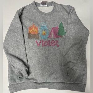 Violet monogrammed crewneck sweatshirt